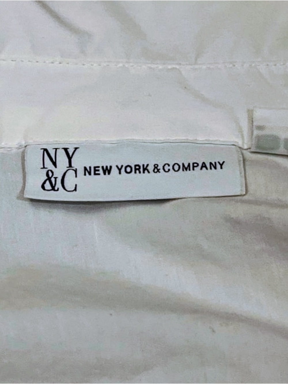 New York & Company Workwear White Button-Front Corset Style Peplum Blouse Sz L - Picture 3 of 8